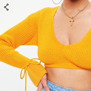 Yellow cropped sweater, brand new!